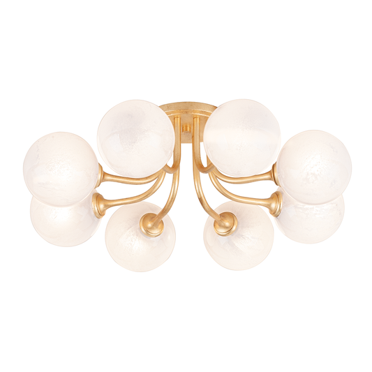 Onyx Semi Flush In VINTAGE GOLD LEAF Finish