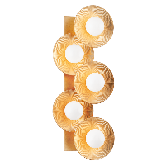 Emerald Wall Sconce In VINTAGE GOLD LEAF Finish