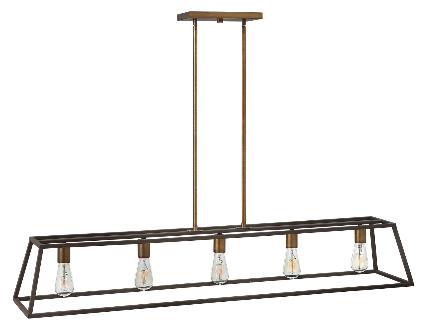 Fulton Large Five Light Open Frame Linear In Light Bronze Finish