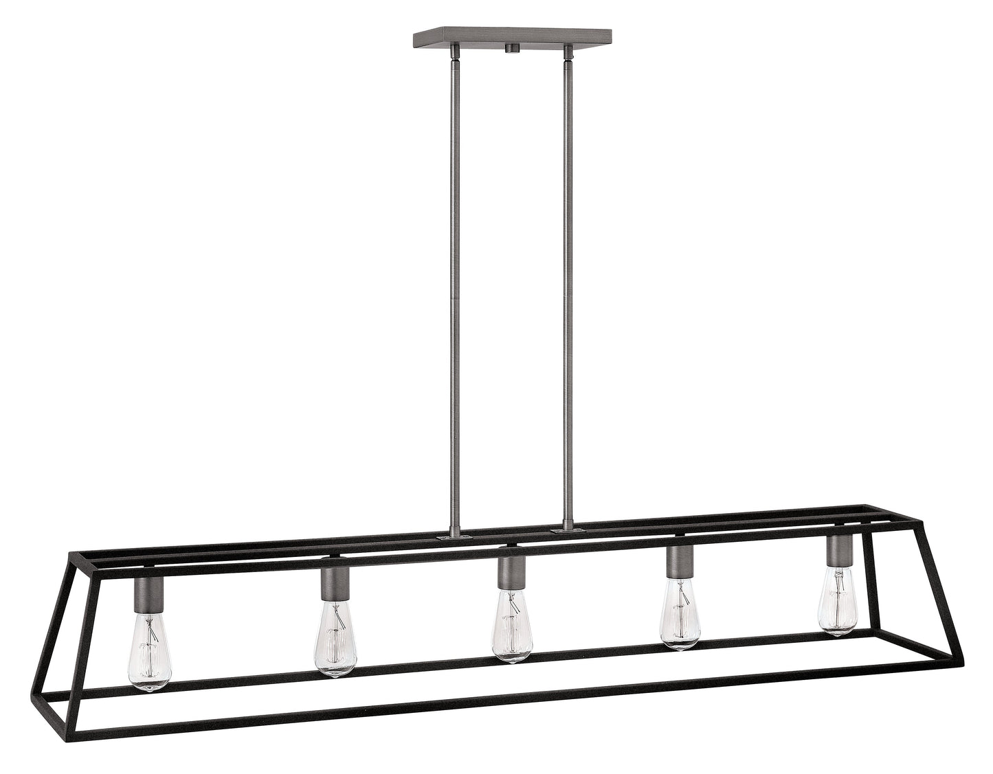Fulton Large Five Light Open Frame Linear In Black Finish