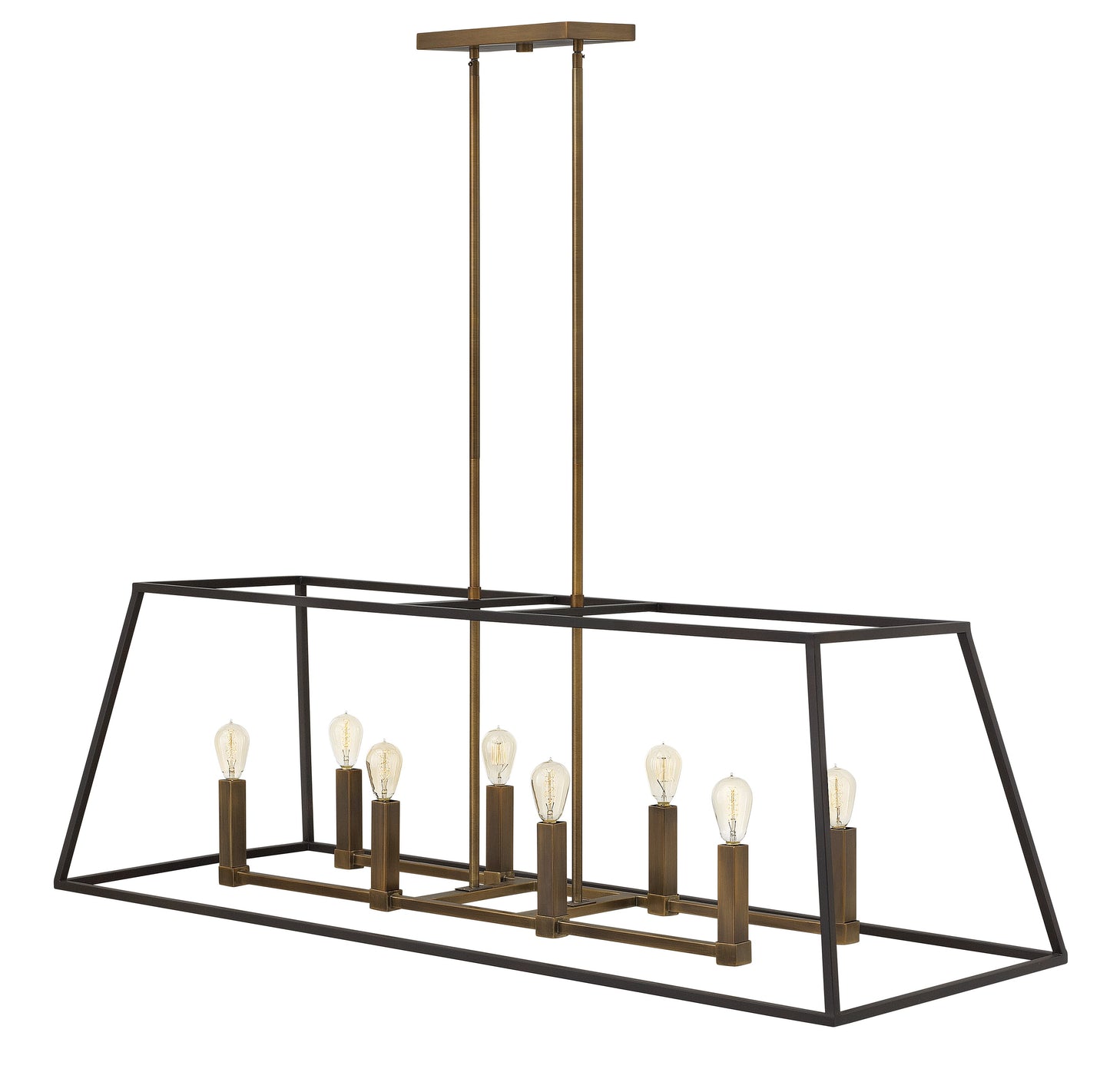 Fulton Medium Eight Light Open Frame Linear In Light Bronze Finish
