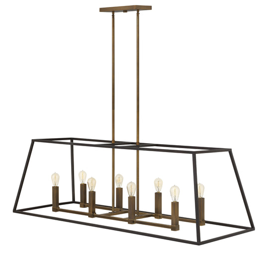 Fulton Medium Eight Light Open Frame Linear In Light Bronze Finish