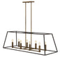 Fulton Medium Eight Light Open Frame Linear In Light Bronze Finish