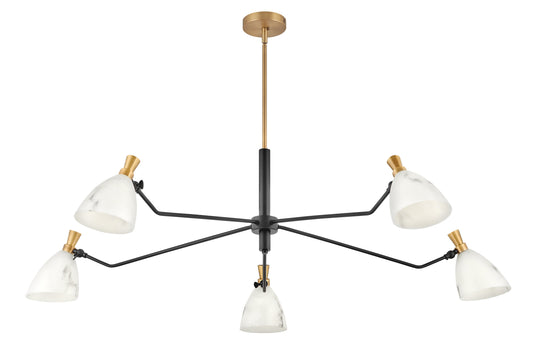 Sinclair Large Single Tier Chandelier In Light Brass Finish