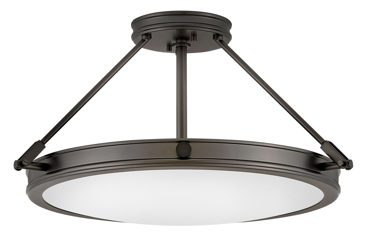 Collier Medium Semi-Flush Mount In Black Finish