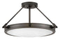 Collier Medium Semi-Flush Mount In Black Finish