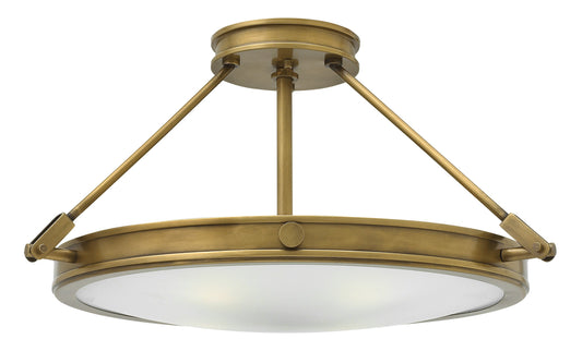 Collier Medium Semi-Flush Mount In Light Brass Finish