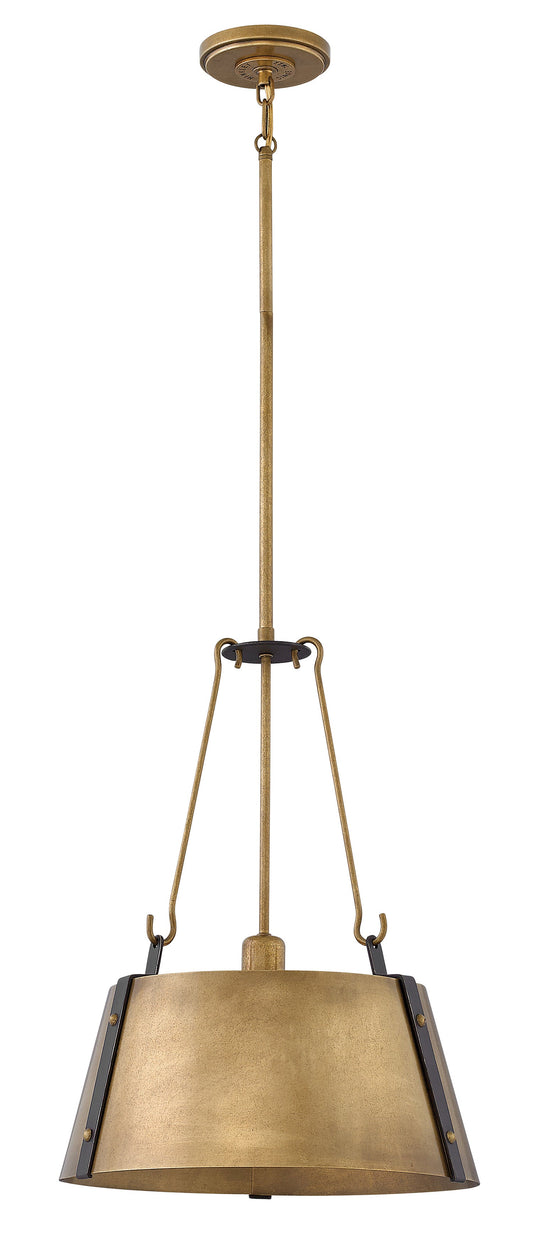 Cartwright Medium Drum Pendant In Light Brass Finish