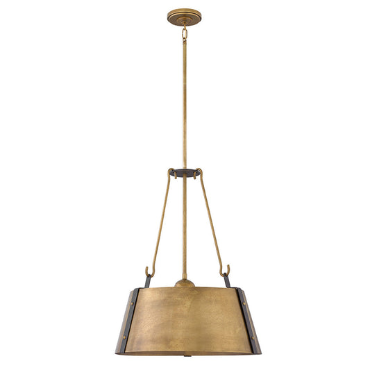 Cartwright Large Drum Pendant In Light Brass Finish