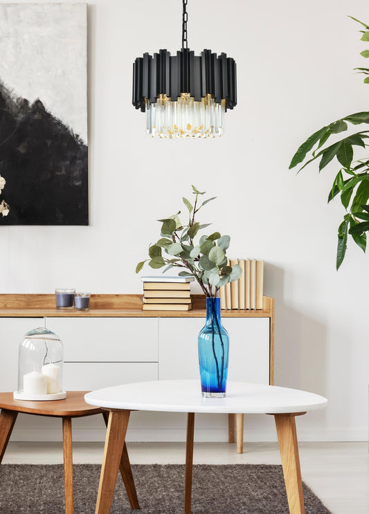 Willow 16 inch Chandelier in Black