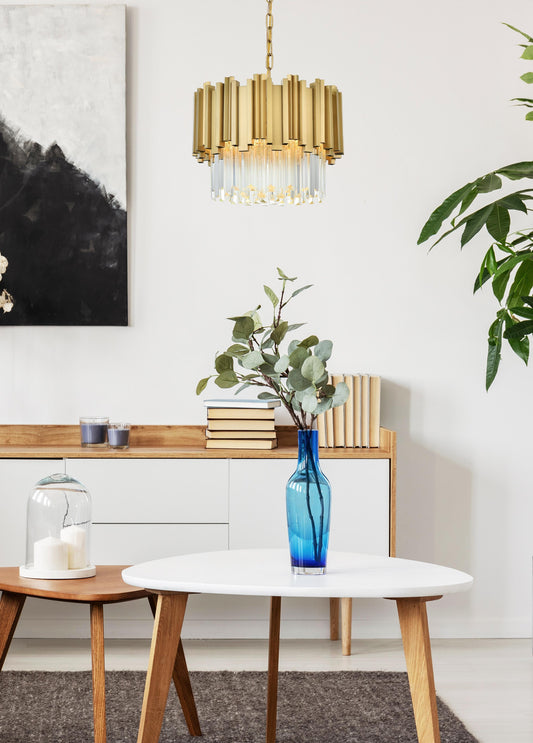 Willow 16 inch Chandelier in Satin Gold