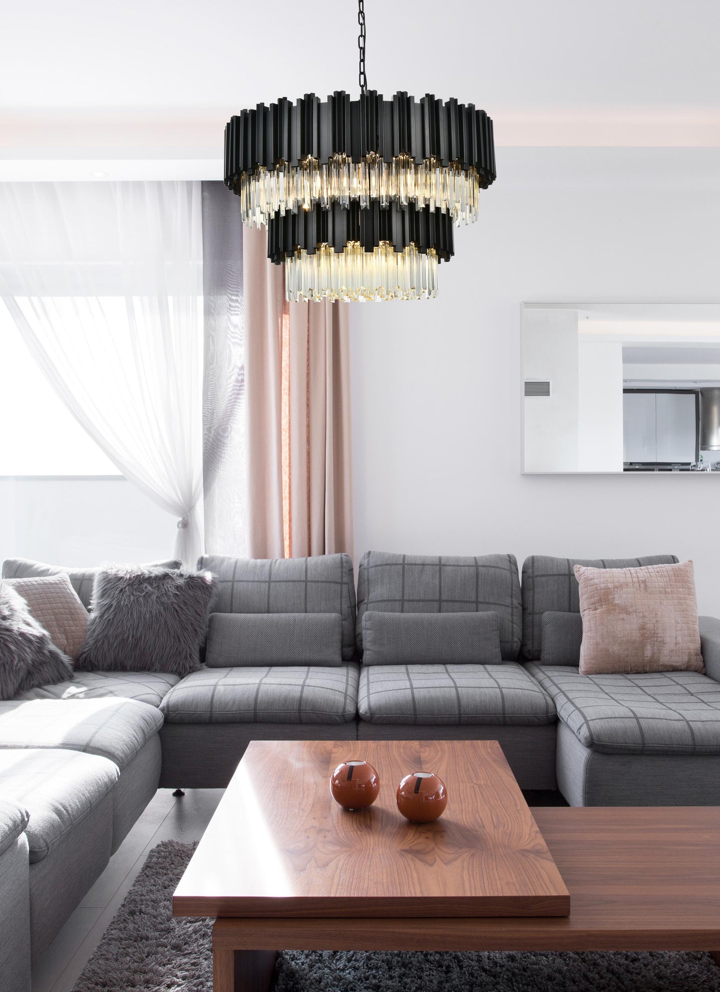 Willow 32 inch Chandelier in Black