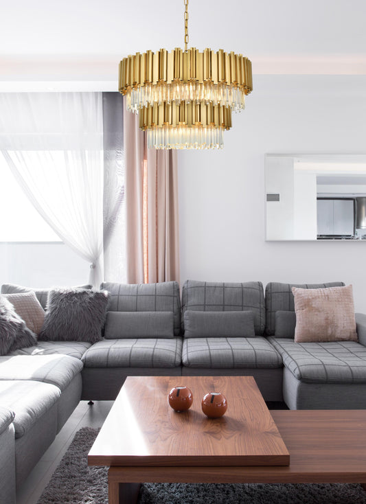 Willow 32 inch Chandelier in Satin Gold