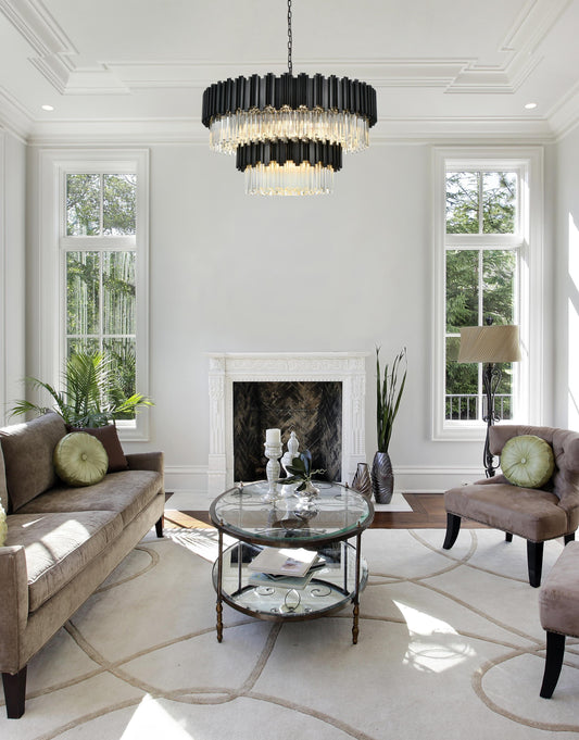 Willow 40 inch Chandelier in Black