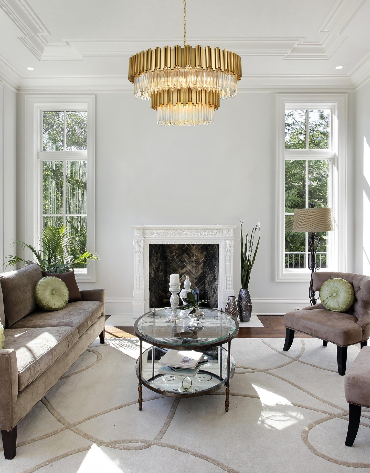 Willow 40 inch Chandelier in Satin Gold