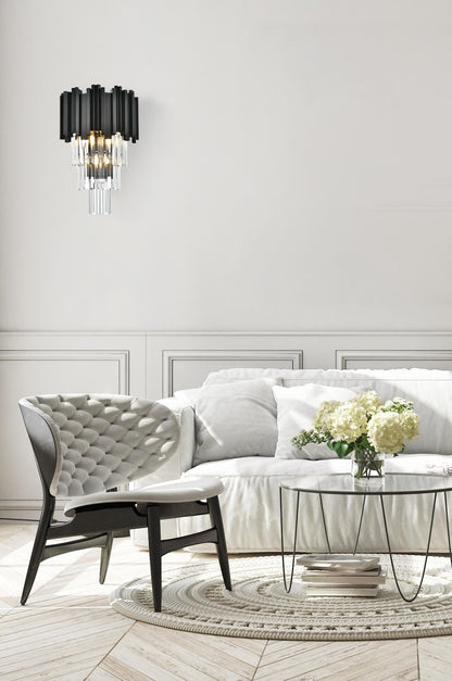 Willow 12 inch Wall Sconce in Black