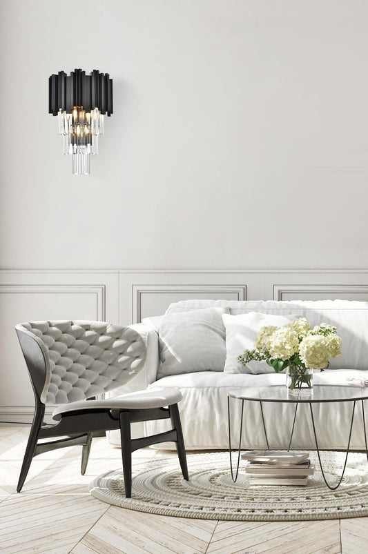 Willow 12 inch Wall Sconce in Black