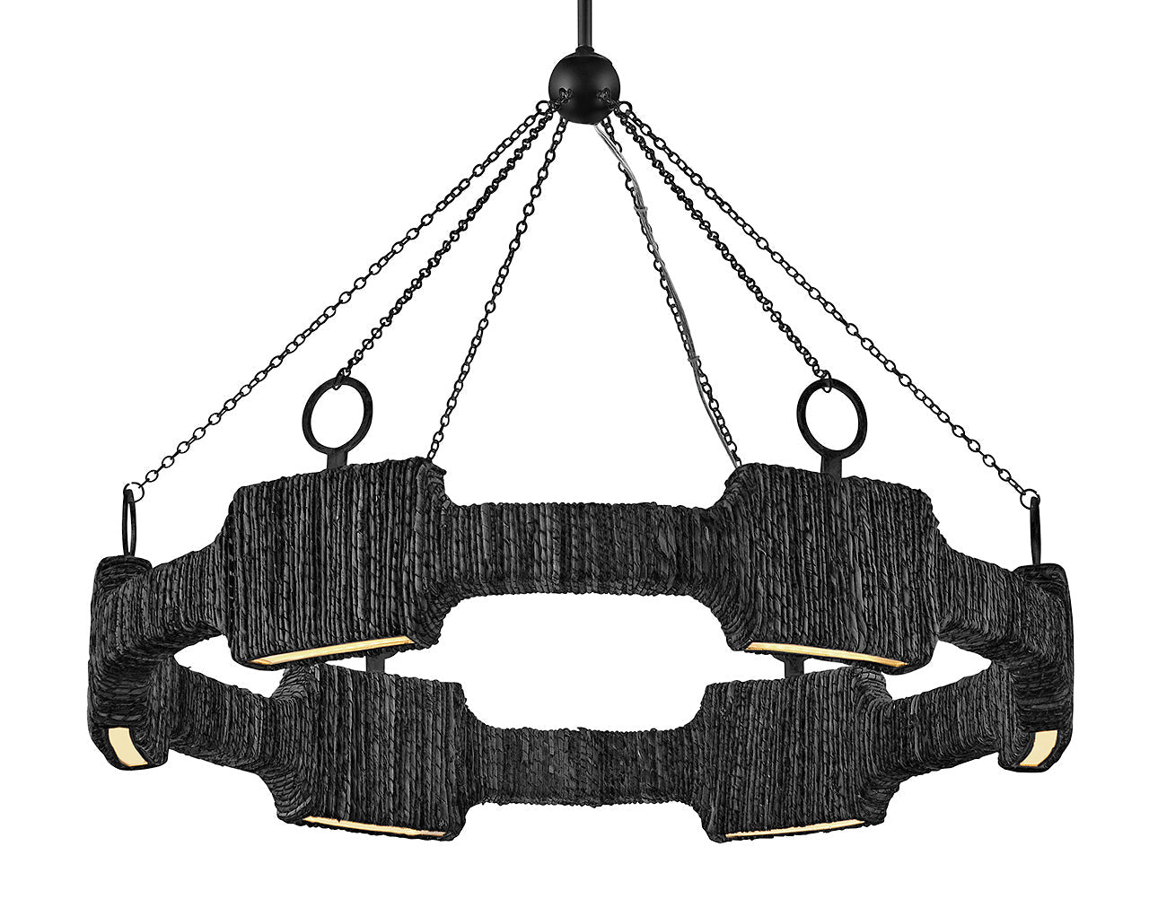 Raffi Medium LED Single Tier Chandelier In Black Finish