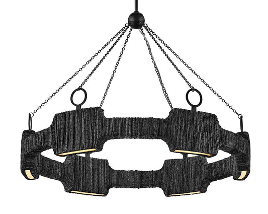 Raffi Medium LED Single Tier Chandelier In Black Finish