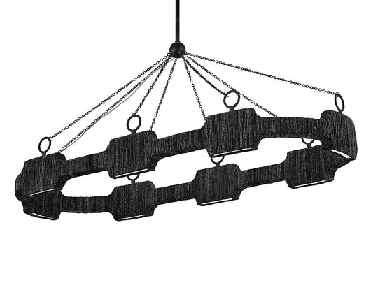 Raffi Large LED Linear In Black Finish