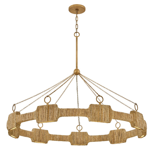 Raffi Large LED Single Tier Chandelier In Gold Finish