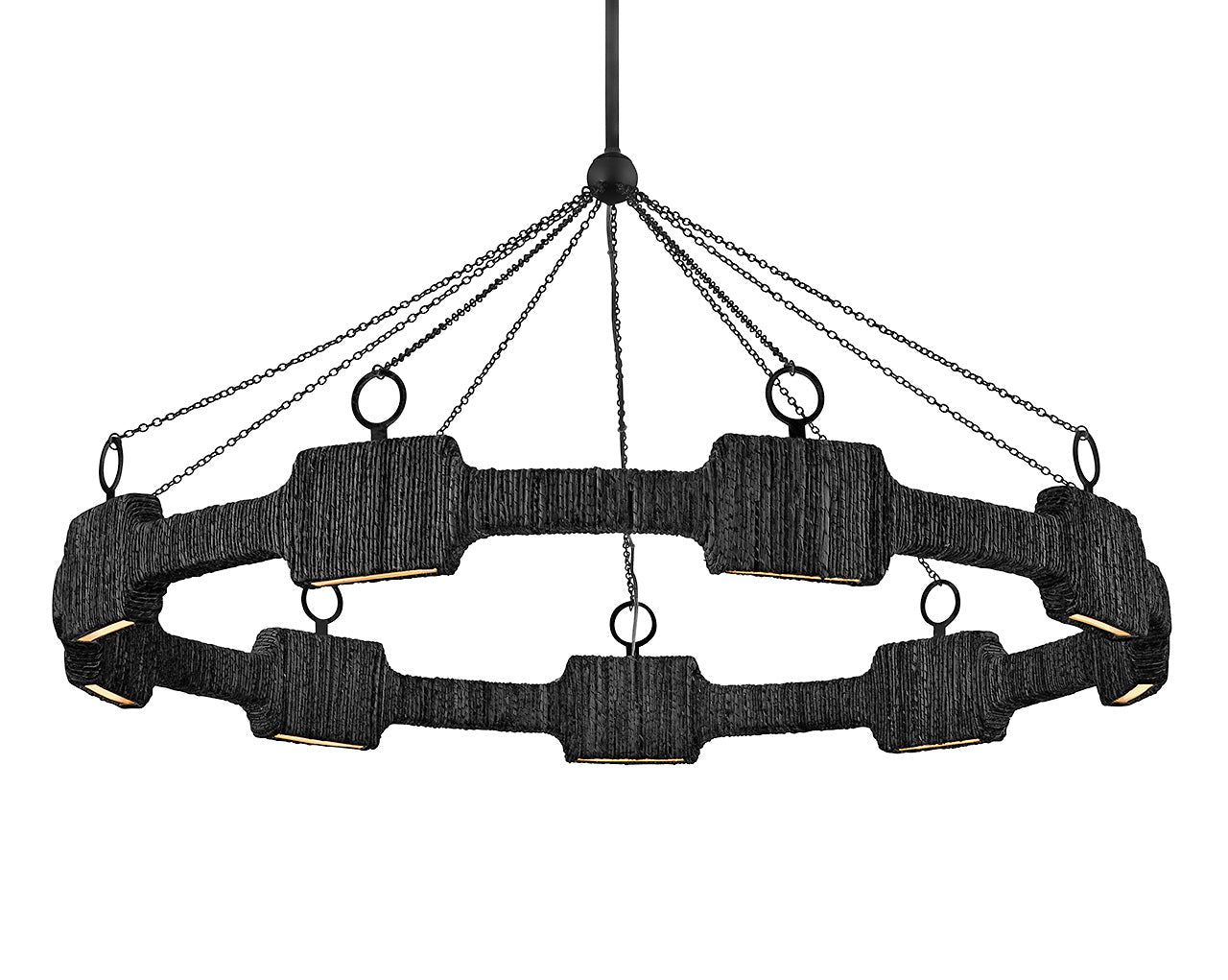 Raffi Large LED Single Tier Chandelier In Black Finish