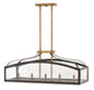Clarendon Large Five Light Linear Chandelier In Light Bronze Finish
