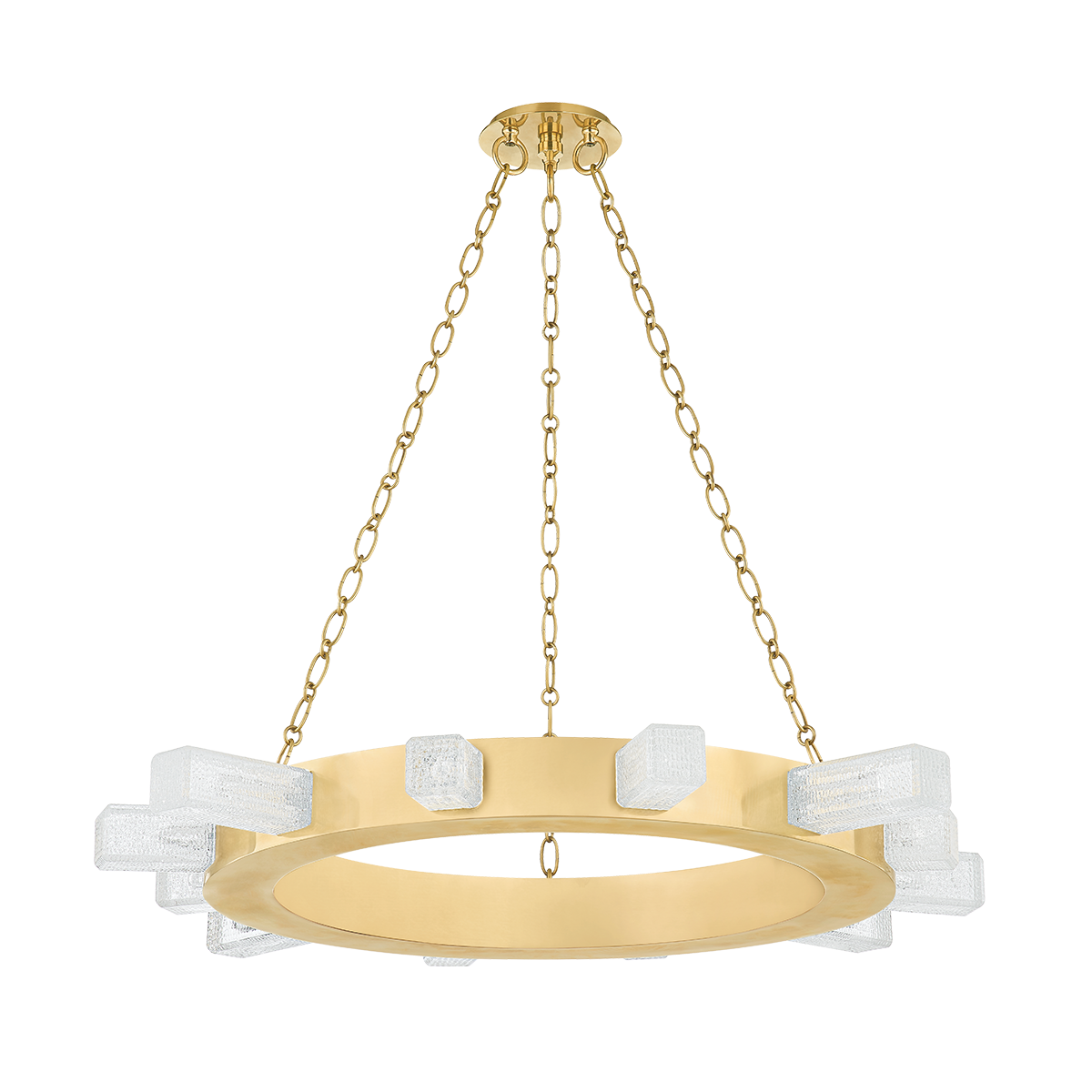 CITRINE Chandelier In Vintage Brass Finish