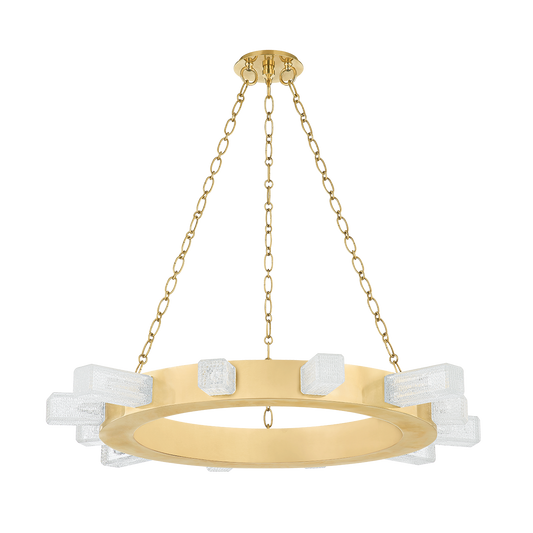 CITRINE Chandelier In Vintage Brass Finish