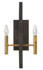 Euclid Large Two Light Sconce In Black Finish