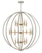 Euclid Double XL Three Tier Orb Chandelier In Gray Finish