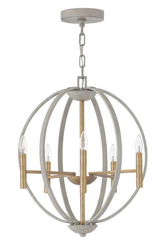 Euclid Small Orb Chandelier In Gray Finish