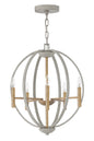 Euclid Small Orb Chandelier In Gray Finish