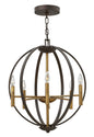 Euclid Small Orb Chandelier In Black Finish