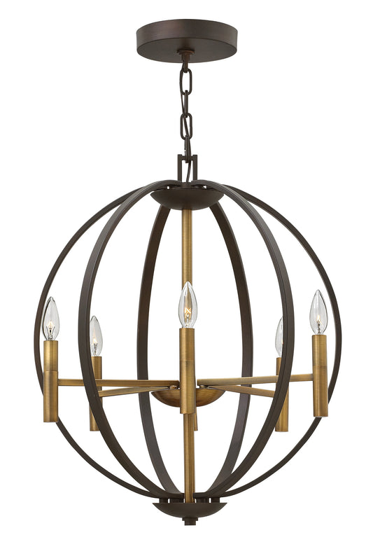Euclid Small Orb Chandelier In Black Finish