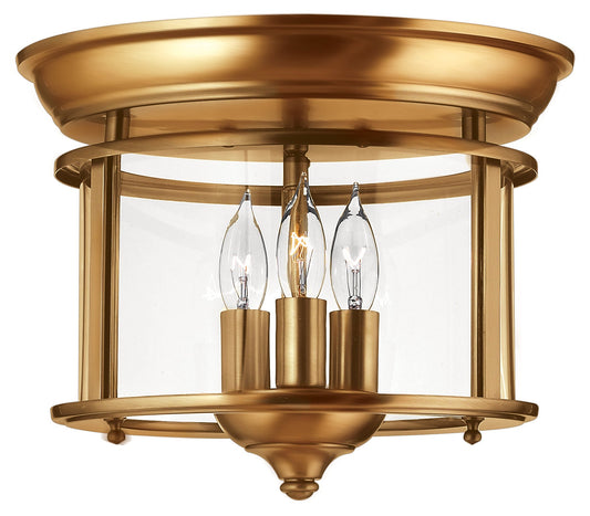 Gentry Small Flush Mount In Dark Brass Finish