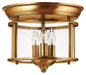 Gentry Small Flush Mount In Dark Brass Finish