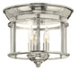 Gentry Small Flush Mount In Polished Nickel Finish
