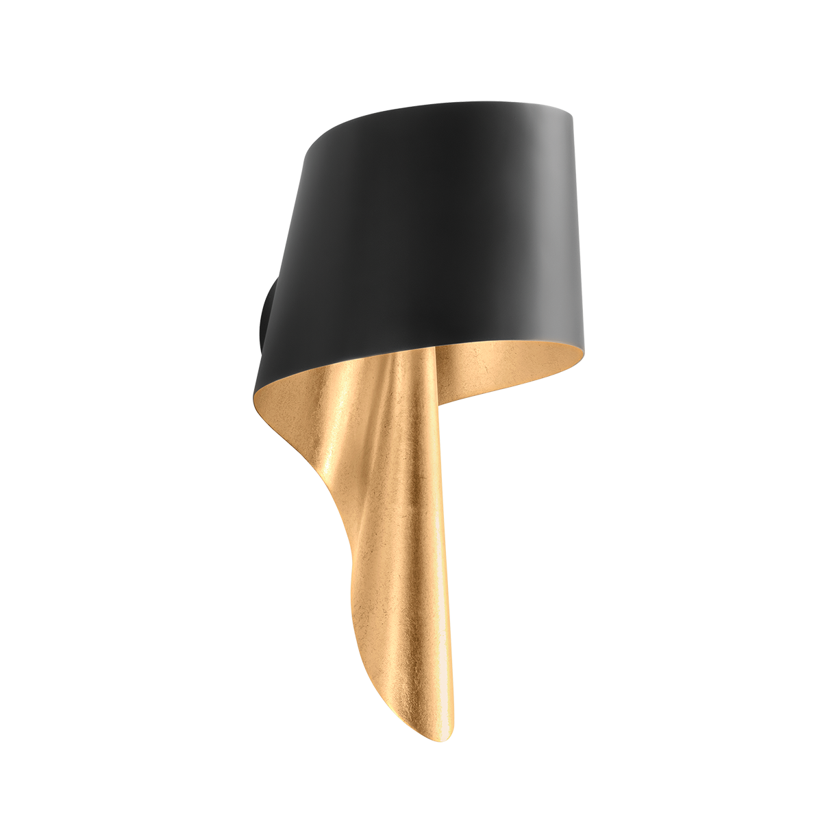 LUCIA Wall Sconce In VINTAGE GOLD LEAF AND SOFT BLACK Finish