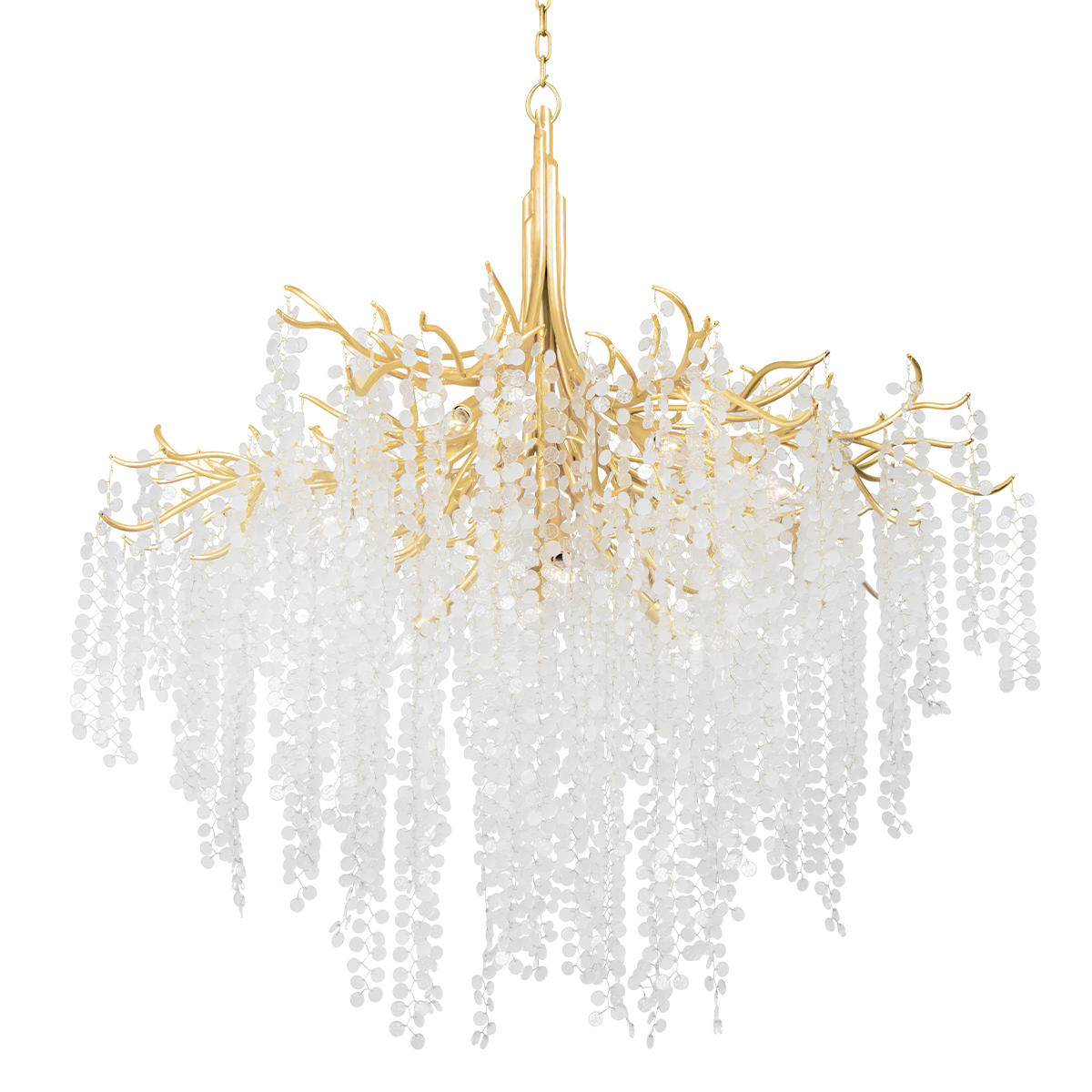 GENOA Chandelier In Gold Leaf Finish