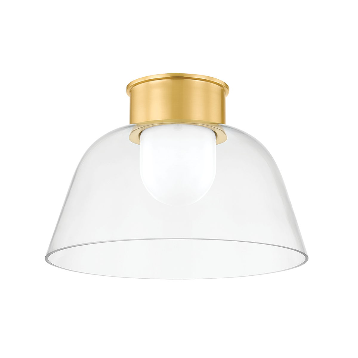 LAKESIDE Flush Mount with Aged Brass Finish