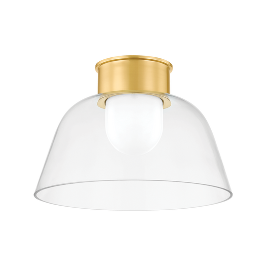 LAKESIDE Flush Mount with Aged Brass Finish