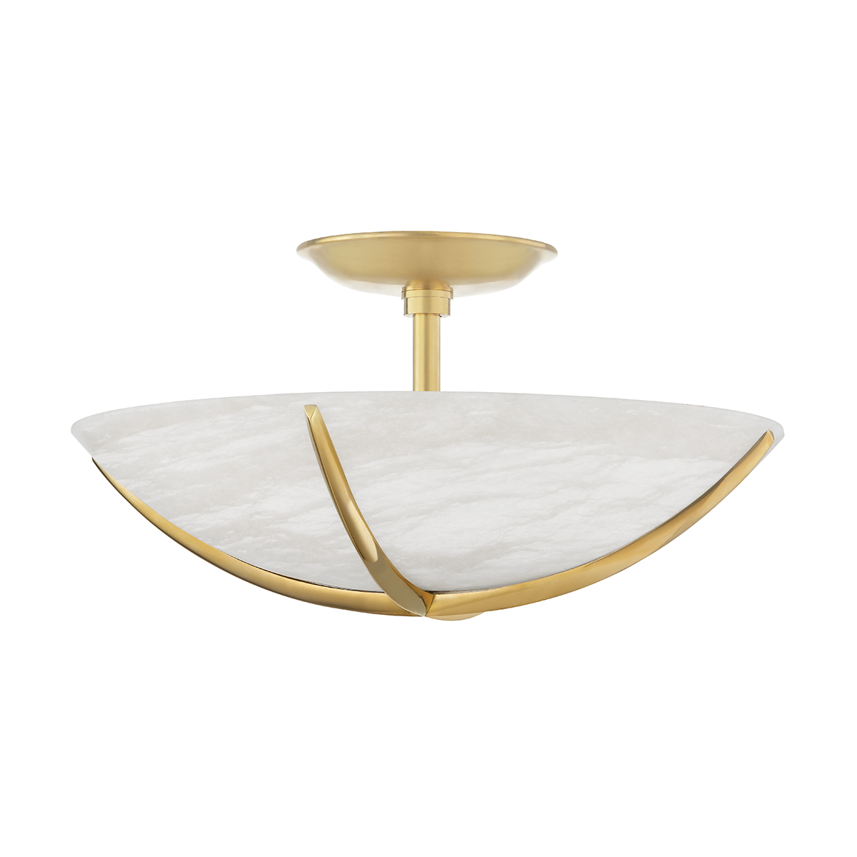 Wheatley Semi Flush with Aged Brass Finish
