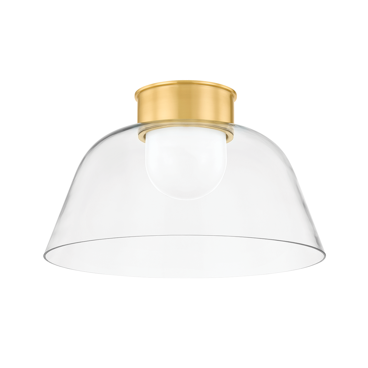 LAKESIDE Flush Mount with Aged Brass Finish