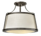 Charlotte Medium Semi-Flush Mount In Brushed Nickel Finish