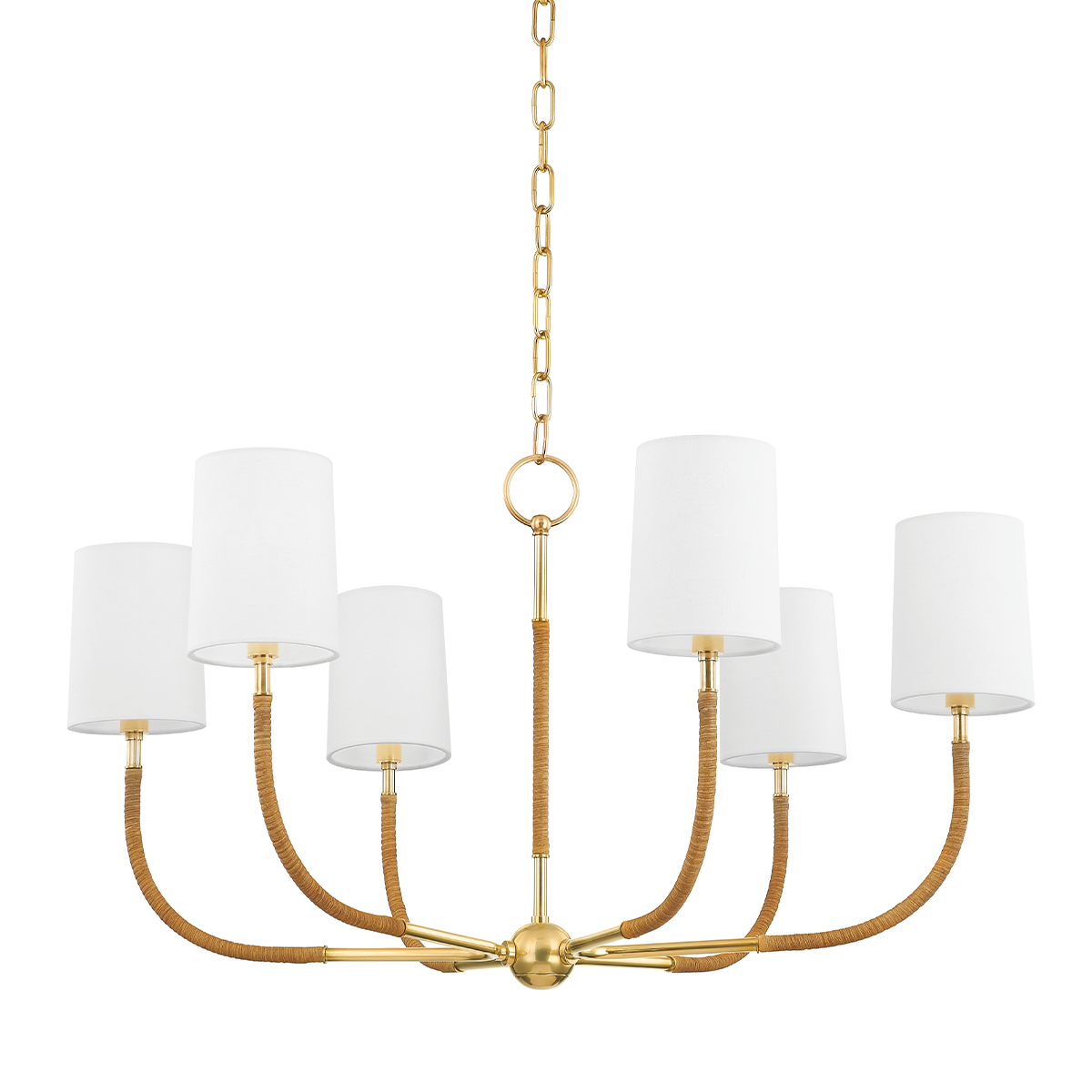 Webson Chandelier with Aged Brass Finish