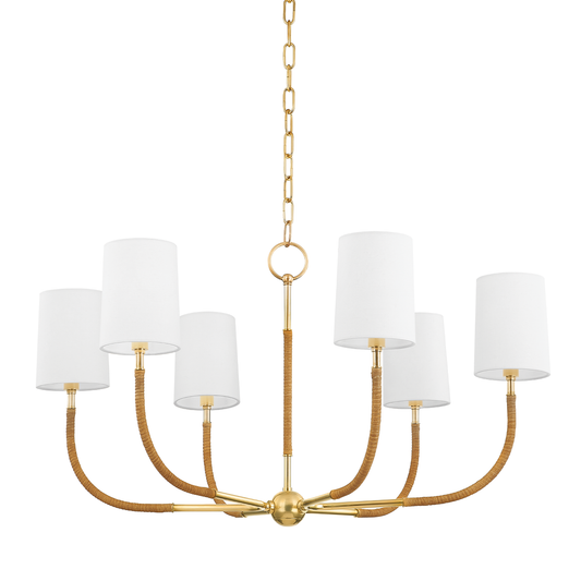 Webson Chandelier with Aged Brass Finish