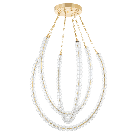 CELESTE Chandelier In Vintage Brass Finish