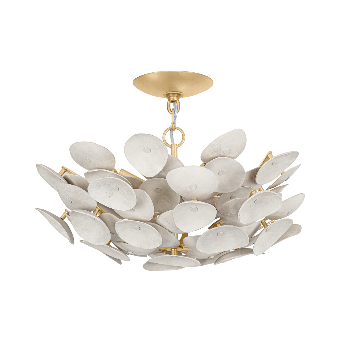 AIMI Semi Flush In Vintage Gold Leaf Finish