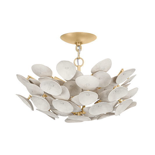 AIMI Semi Flush In Vintage Gold Leaf Finish